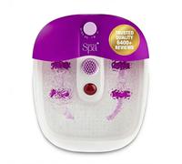 Sensio Spa Foot Spa Massager Pedicure Bath Nine accessories Pamper Your Feet with Heat Bubbles and Massaging Tools All In One Home Salon Therapeutic Massage Tub Pedicure Set White Purple