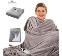 SENSIOHOME Luxury Heated Throw Fast Heat Up Electric 160 x 120 cm, Grey