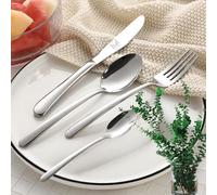 SensiSel Silverware Set, 16 Piece Stainless Steel Flatware Set for 4,Food-Grade Cutlery Set Include Knife/Fork/Spoon, Durable Long Handles Tableware for Home, Mirror Finish, Dishwasher Safe