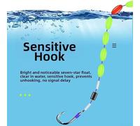 Sensitive 7-Star Float Fishing Line 4.5m Quick Weight Sensitive | 7-star float system, bright visibility, quick bite detection, 5-piece set, green nylon line