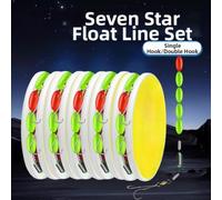 Sensitive 7-Star Float Fishing Line 4.5m Quick Weight Sensitive | 7-star float system, bright visibility, quick bite detection, 5-piece set, green nylon line