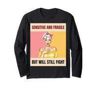 Sensitive and Fragile But Will Still Fight Retro Pop Art Long Sleeve T-Shirt