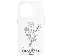 Sensitive Floral Design Empath Girly Flowers Minimal Design Case for iPhone 15 Pro