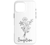 Sensitive Floral Design Empath Girly Flowers Minimal Design Case for iPhone 16 Pro Max