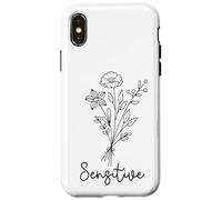 Sensitive Floral Design Empath Girly Flowers Minimal Design Case for iPhone X/XS