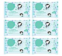 Sensitive Flushable Moist Toilet Tissues, Fragrance Free, 99% Purified Water, Plant Based Fibres, 60 Count, Pack of 6