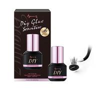 Sensitive Glue for DIY Lash Extension Self Application Hypoallergenic Cluster Lash Adhesive Black, 1s Fast Dry and Extra Strong Eyelash Adhesive, 10 Days Retention, Individual lash Extension Glue