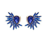 Sensitive Hoop Earrings Vintage Rhinestone Statement Earrings For Women Girls Retro Fancy Cluster Crystal Drop Dangle Earrings Fashion Bling Colorful Women Earrings Mother Valentine's (Blue, One Size)