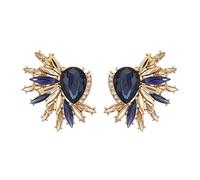 Sensitive Hoop Earrings Vintage Rhinestone Statement Earrings for Women Girls Retro Fancy Cluster Crystal Drop Dangle Earrings Fashion Bling Colorful Women Earrings Mother (Dark Blue, One Size)