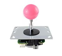 Sensitive Lightweight Joystick DIY High Response Non-delayed Arcade Game Fighting Stick Controller with Ball for Game Console (pink)