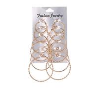 Sensitive Solutions Earrings Earrings For Women Exaggerated Sexy Smooth Big Circle Earing Close Pin Earrings (Gold, One Size)