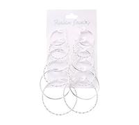 Sensitive Solutions Earrings Earrings For Women Exaggerated Sexy Smooth Big Circle Earing Close Pin Earrings (Silver, One Size)