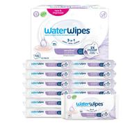 WaterWipes Sensitive+ Soothing Wipes, 720 Count (12 Packs), 3-In-1 Cleans, Cares, Soothes, 99% Water with Botanical Extract, Unscented Baby Wipes