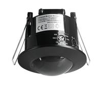 SENSKY Black Ceiling PIR Motion Sensor Indoor, 360° Flush Mounted, Adjustable Lux Sensitivity & Timer, Compatible with LED Lights for Home, Office & Hallway
