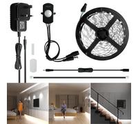 Sensky Dimmable Motion Sensor LED Strip Light Under Cabinet Lighting Kit, LED Strip Light with Motion Sensor, forfor Kitchen Home Bed Lights,Shelf,TV Wall Lighting (8.2FT,6000K-6500K)