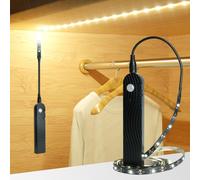 Sensky Rechargeable Motion Sensor Light, Battery Powered LED Strip Lights,Dimmable Under Cabinet Lighting with PIR Motion Sensor for Wardrobe, Cupboa