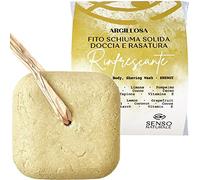 Senso Naturale Body Wash Soap Bar - Energising with Green Clay, Cocoa Butter, Grapefruit & Lemon Oil - Natural, Vegan & Organic Shower Soap | No Parabens or Silicones | 85g
