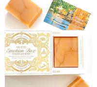 Senso Naturale Emotion Box Bath Gift Set - 2 Handcrafted Vegan Soap Bars | Citrus Scent | Natural, Plastic-Free, Preservative-Free | Enriched with 7 Butters & Oils | For All Skin Types | 90g