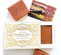 Senso Naturale Emotion Box Bath Gift Set - 2 Handcrafted Vegan Soap Bars | Red Montalcino Scent | Natural, Plastic-Free, Preservative-Free | Enriched with 7 Butters & Oils | For All Skin Types | 90g