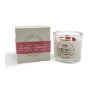 Senso Naturale Harmony Scented Aromatherapy Candle - Vegan and Natural Soy Wax with Rose and White Geranium, Wooden Wick for Long-Lasting Burn and Relaxing Ambiance, 150ml