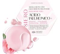 Senso Naturale Hydrating Face Serum/Cream Bar with Hyaluronic Acid & Vitamin E - For Normal Skin | Moisturizing, Plumping & Anti-Aging | Vegan & Organic | 24g (Lasts 3 Months)