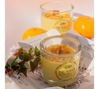 Senso Naturale Vanilla & Mandarin Scented Aromatherapy Candle - Vegan & Natural Soy Wax with Wooden Wick for Long-Lasting Burn & Relaxing Ambiance, 150ml