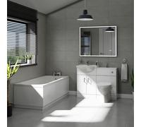 Senso Straight Bath Designer Bathroom Suite | White | Plastic | 1700mm