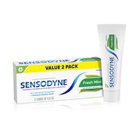 Sensodyne Fresh Mint Sensitive Toothpaste, ADA Accepted Toothpaste for Cavity Prevention and Sensitive Teeth Treatment - 4 Ounces (Pack of 2)