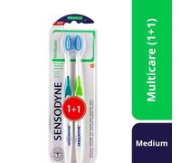 Sensodyne Multi Care Medium 1+1 Toothbrush, Silky Bristles, Small Head, Effective Cleaning, Gentle on Sensitive Areas