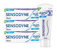Sensodyne Rapid Relief Sensitive Toothpaste, Fast Sensitivity Relief in 60 Seconds*, Mint, 3 × 75 ml
