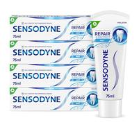 Sensodyne Repair & Protect Mint Toothpaste for Sensitive Pain, Deep Repair* with Novamin, 4 × 75 ml