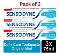 Sensodyne Sensitive Teeth Toothpaste Original Mint Daily Care 75ml Pack of 1,2,3