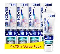 Sensodyne Toothpaste Clinical White, Teeth Whitening Toothpaste for Sensitive Teeth, Enamel Strengthening, Extra Fresh, Multipack 4 x 75ml