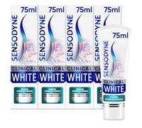 Sensodyne Toothpaste Clinical White, Teeth Whitening Toothpaste for Sensitive Teeth, Enamel Strengthening, Extra Fresh, Multipack 4 x 75ml