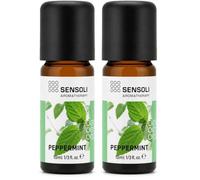 SENSOLI Peppermint Essential Oil 10ml - 100% Pure, Amber Glass Dropper Bottle - Aromatherapy Essential Oil for Diffusers, Massage & DIY Blends (Pack of 2)