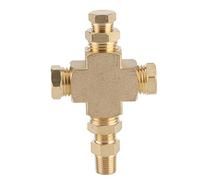 Sensor Adapter Distributor, Oil Pressure Temperature Connector, Brass Sensor Adapter with 1/8in - 27 NPT and 1/4in - 18 NPT Threads, Universal Fit for Car Accessories and Encoders