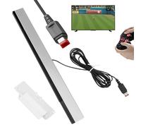 Sensor Bar Compatible with Nintendo Wii, Replacement Wired Infrared Ray Sensor Bar with Stand IR Signal Extended Range Motion Receiver Compatible with Wii U Console