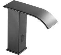 Sensor Bathroom FaucetTouchless Brass Mixer Tap with Waterfall Design for BasinTall Black Automatic Taps for Modern Bathrooms
