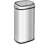 HOMCOM 68L Stainless Steel Automatic Kitchen Waste Bin - Silver, Silver