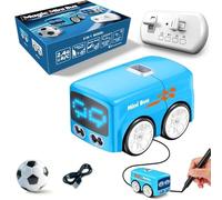 Sensor Car Follows Line, Magic Mini Bus - Rc Mini Cars Gesture Control Follow-Me Cartoon Car, Auto LED Expression Lights & 4 Play Modes, Auto-Avoidance Remote Control Toy Vehicle Gift for Boys (Blue)