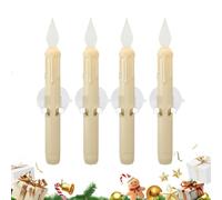 Sensor Dawn to Dusk Window Candles, LED Electric Window Candles with Sensor, 4 Pieces Flickering Flameless Battery Lamp Suction Cup Super Bright for Kitchen Living Workplace Balcony Easter Party
