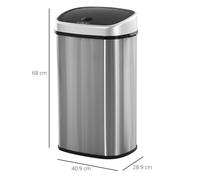 HOMCOM Sensor Dustbin Touchless Trash Can Automatic Garbage Bin Stainless Steel8
