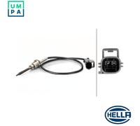HELLA 6PT 014 494-451 Sensor, exhaust gas temperature - 2-pin connector - Bolted - Cable: 440mm