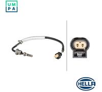 HELLA 6PT 358 181-061 Sensor, exhaust gas temperature - 2-pin connector - Bolted - Cable: 230mm