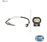 HELLA 6PT 358 181-061 Sensor, exhaust gas temperature - 2-pin connector - Bolted - Cable: 230mm