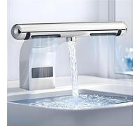 Sensor Faucet with Hand Dryer - Automatic Touchless Wash + Dry, High Speed Hand Dryer, Warm Cold Air Induction, Fast 6-8 Second Drying for Public Restroom Kitchen