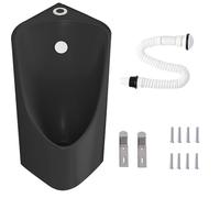 Sensor Flush Urinal for Men - Spill-Proof Ceramic Bathroom Fixture Space-Saving Corner Design Ideal for Nighttime Use Beige Color
