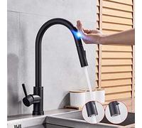 Sensor Kitchen Faucets Black Smart Touch Induction Faucet Mixer Tap Single Handle Dual Outlet Water Modes