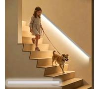 Sensor Luminous Stair Railing Indoor, Enhanced Safety Wall Hanger Grab Bar Minimalist Style, Heavy Duty Support Adjustable Handrails(White,7ft/2.1m)