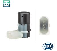 Hella Reversing Parking Sensor 6PX 358 141-241 - Angled, 3-Pin, Paintable - for Audi VW